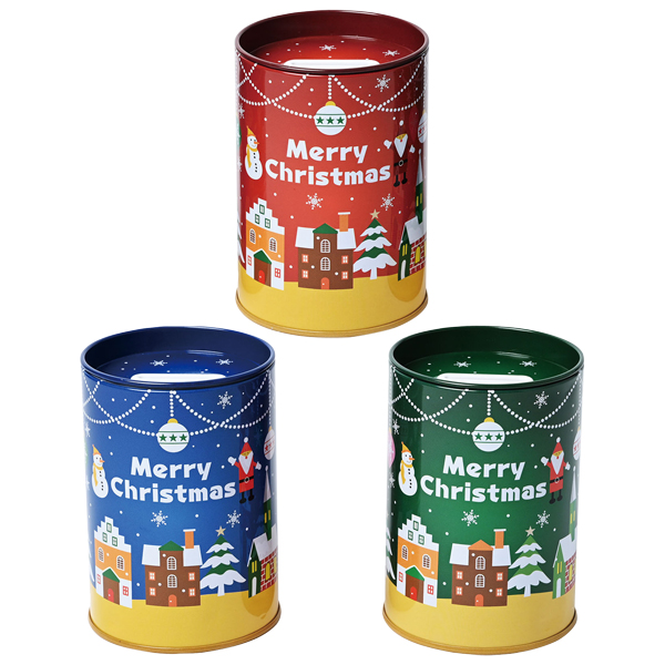 ペン立て缶貯金箱<クリスマス>