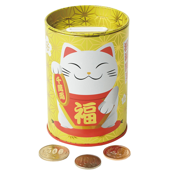 ペン立て缶貯金箱<まねき猫>