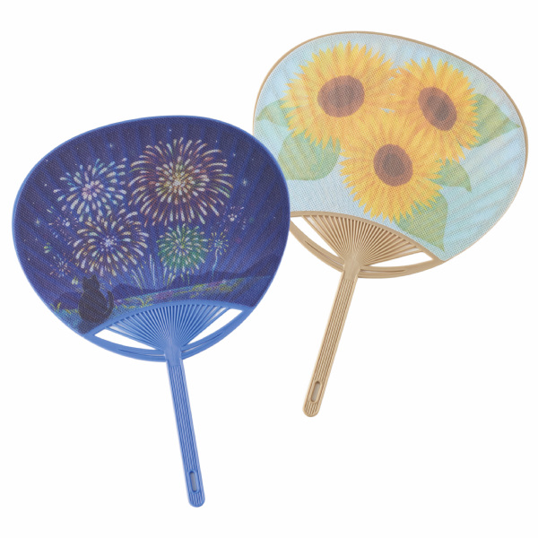 水で濡らせる布うちわ