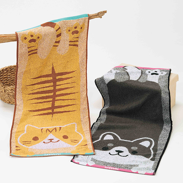 のび豆柴・のびちゃとらフェイスタオル