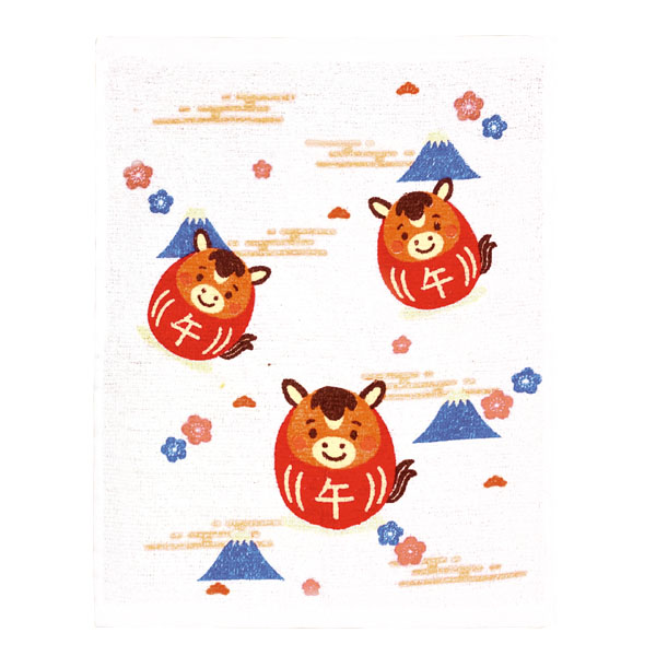 招福干支キッチンタオル(午)