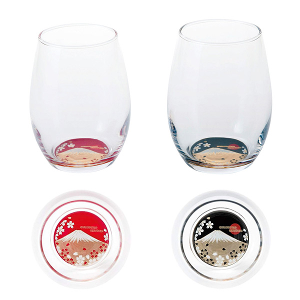 ぬりもんde Verre 蒔絵富士山 ダルマグラスペア