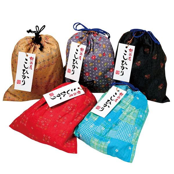 和装巾着入り 新潟産こしひかり1kg