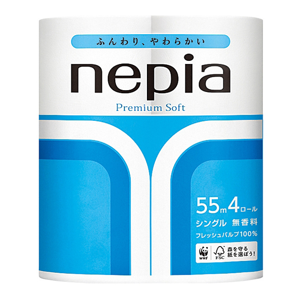 ネピア プレミアムソフトトイレット 4ロール 1組(シングル(55m))