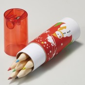 クリスマスシャープナー付色鉛筆(6本入)