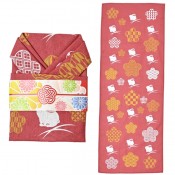 和柄文様 着物手ぬぐい(梅小紋うさぎ)