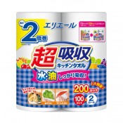 エリエール 超吸収キッチンタオル2ロール(100カット)