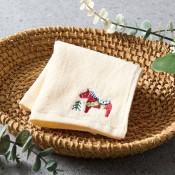 幸せを運ぶ ホース刺繍タオル