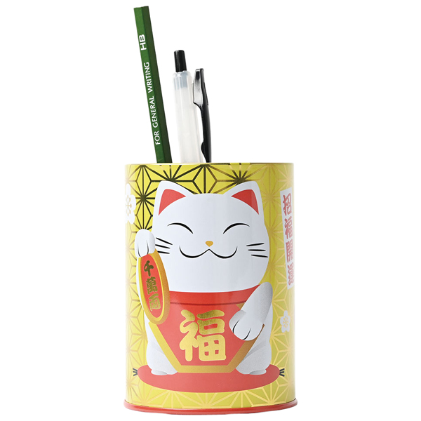 ペン立て缶貯金箱<まねき猫> ペン立て缶貯金箱<まねき猫>