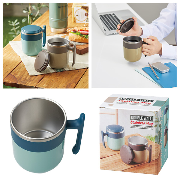 フタ付ダブルウォールステンレスマグ フタ付ダブルウォールステンレスマグ