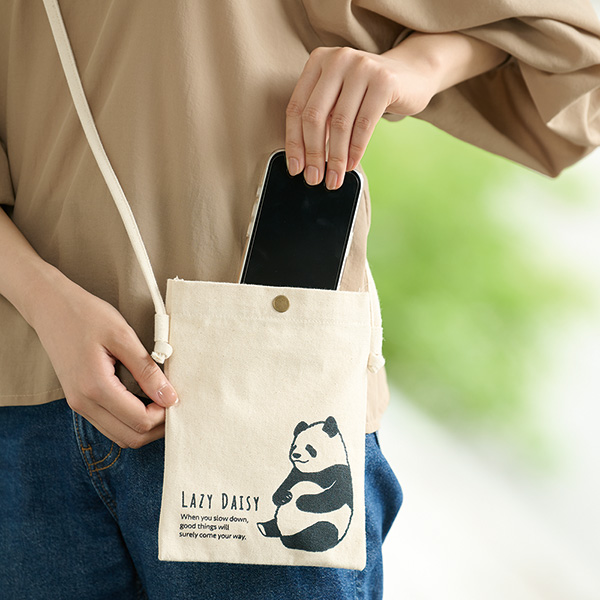 のんびり日和 コットンスマホサコッシュ のんびり日和 コットンスマホサコッシュ