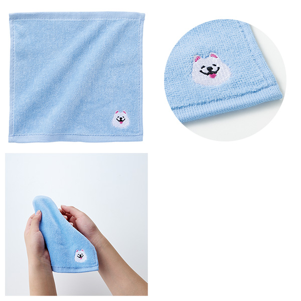 笑顔があふれますように サモエドさん刺繍タオル 笑顔があふれますように サモエドさん刺繍タオル