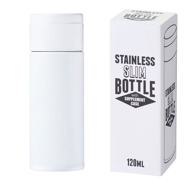 サプリメントケース付きスリムボトル120ml サプリメントケース付きスリムボトル120ml