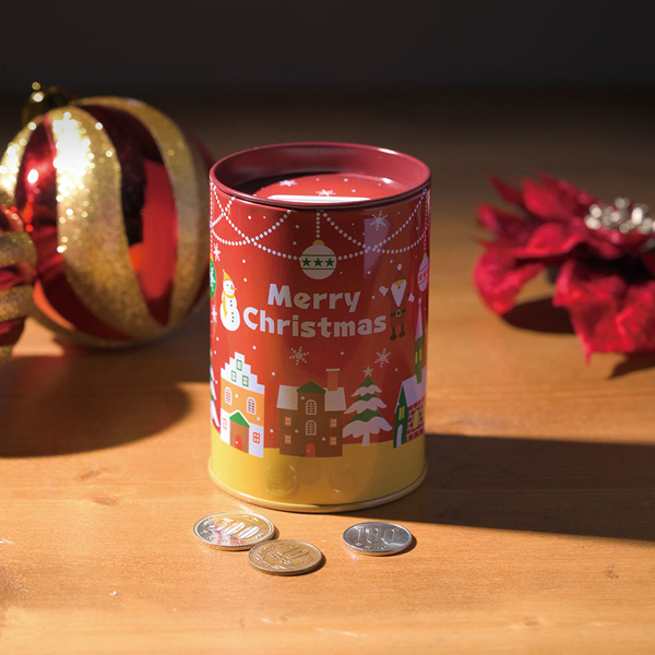 ペン立て缶貯金箱<クリスマス> ペン立て缶貯金箱<クリスマス>