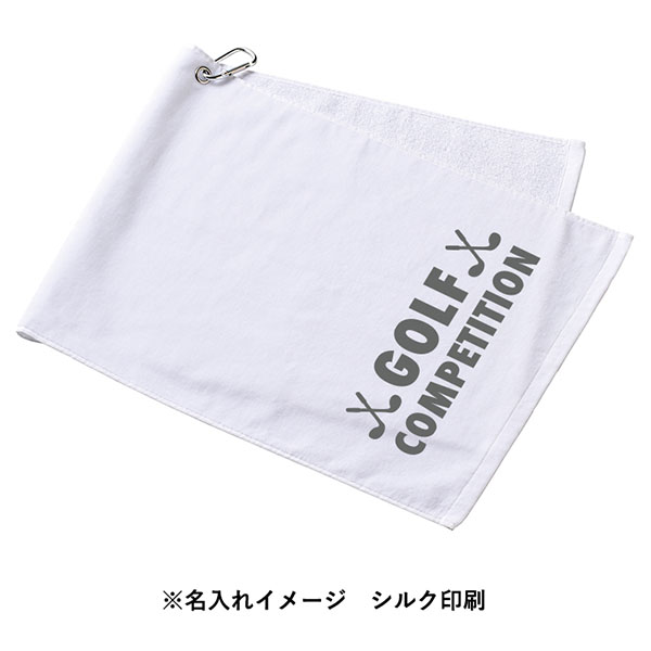 プリントしやすいコットンシャーリングカラビナ付フェイスタオル ホワイト プリントしやすいコットンシャーリングカラビナ付フェイスタオル ホワイト