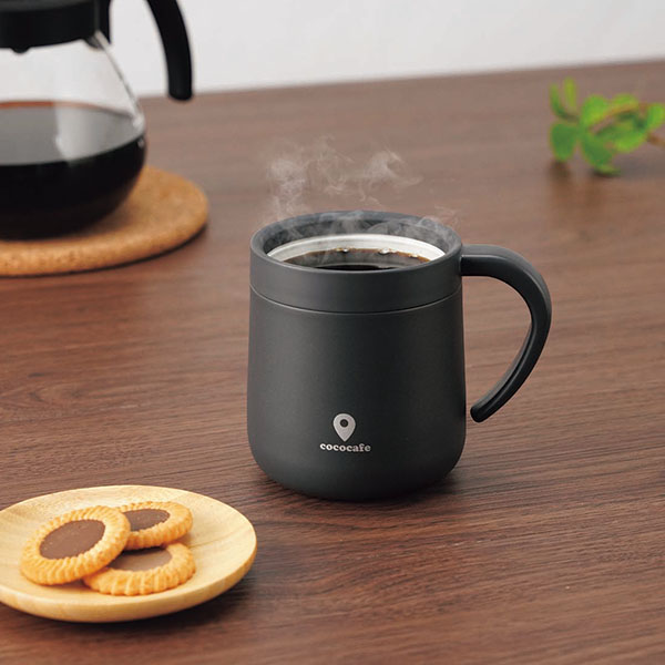 ココカフェ 蓋付き真空二重セラミックコートマグカップ 300ml ココカフェ 蓋付き真空二重セラミックコートマグカップ 300ml